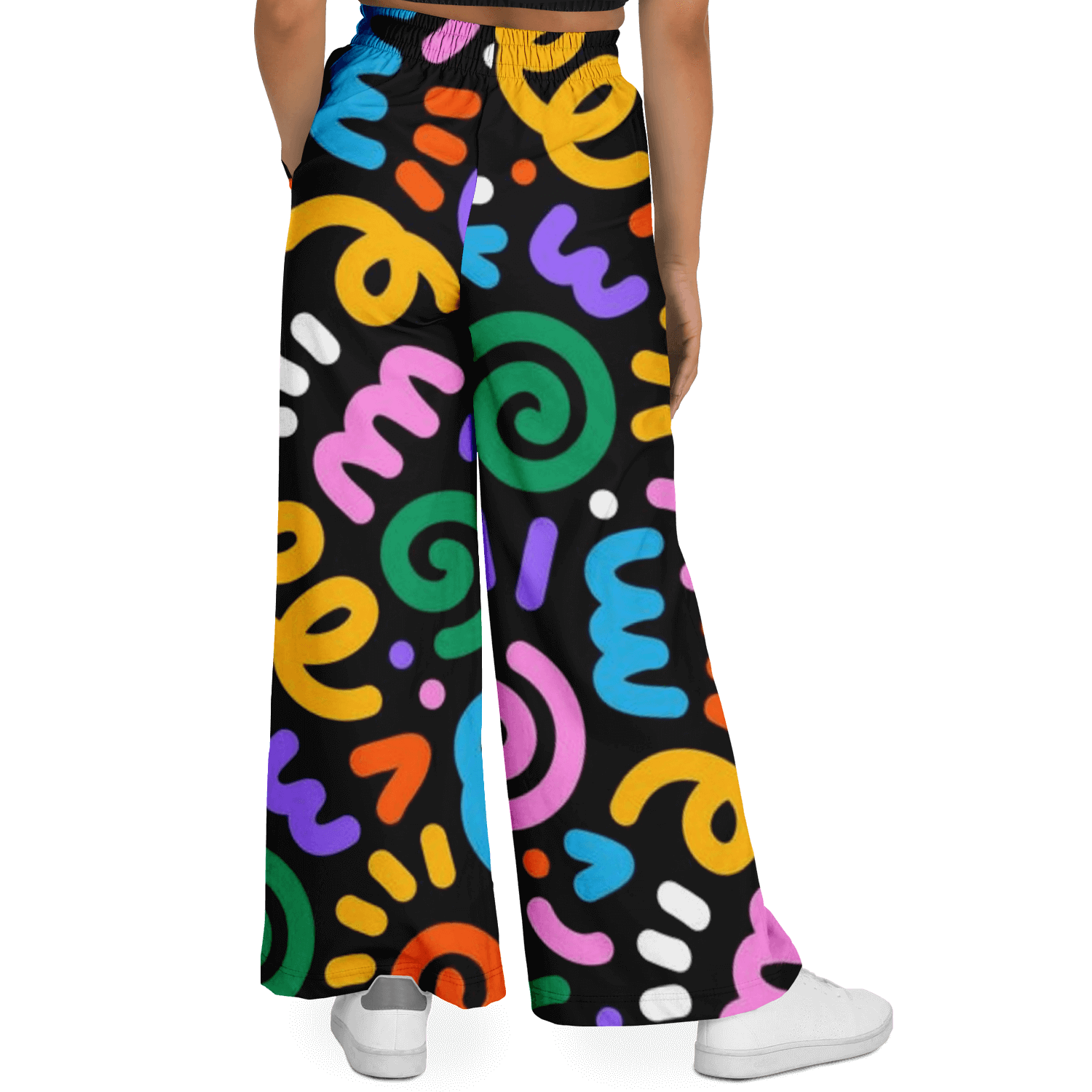 Women's Wide Leg Pants | Funky Color Circles