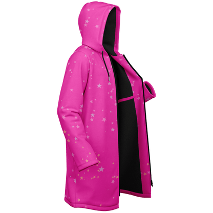 Funky Deep Pink Stars Zipper Cloak | Ribooa