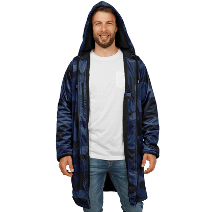 Deep Blue Camo Cloak With a Zipper