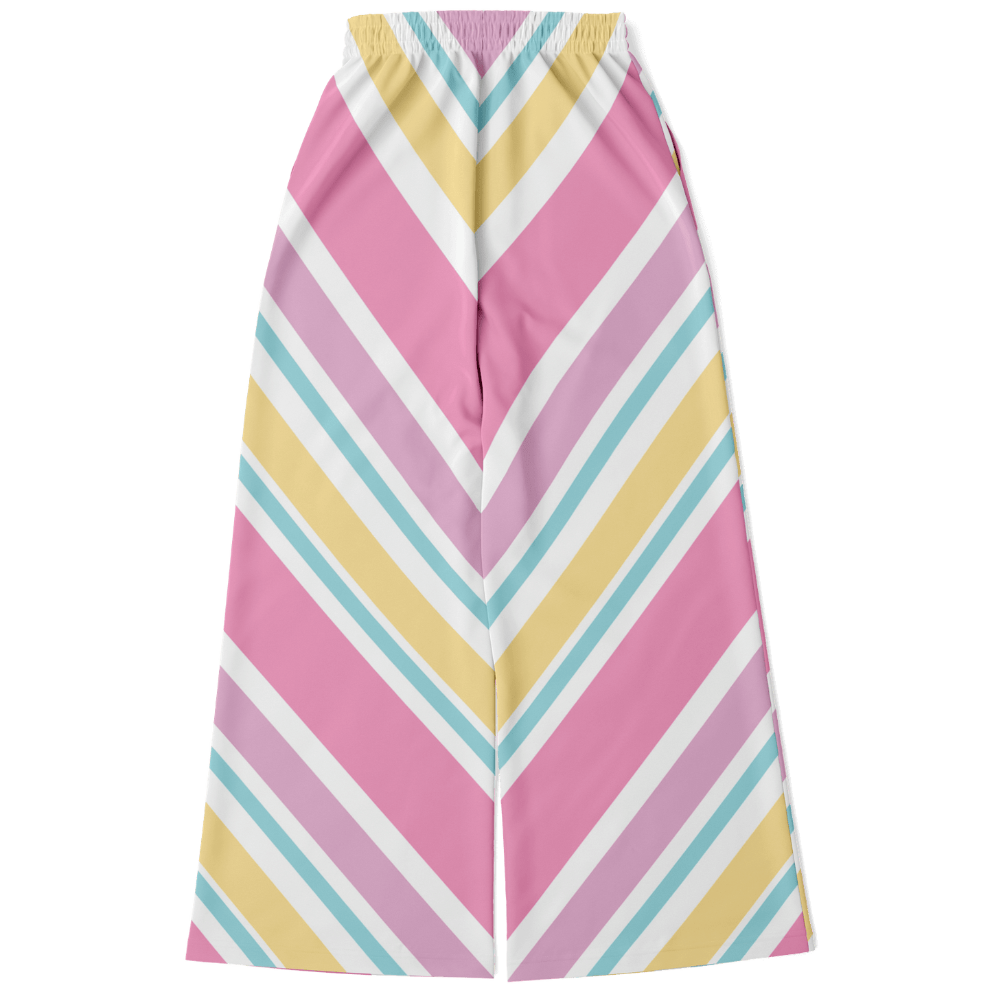 Women's Wide Leg Pants | Pink Yellow White Pastel Rainbow