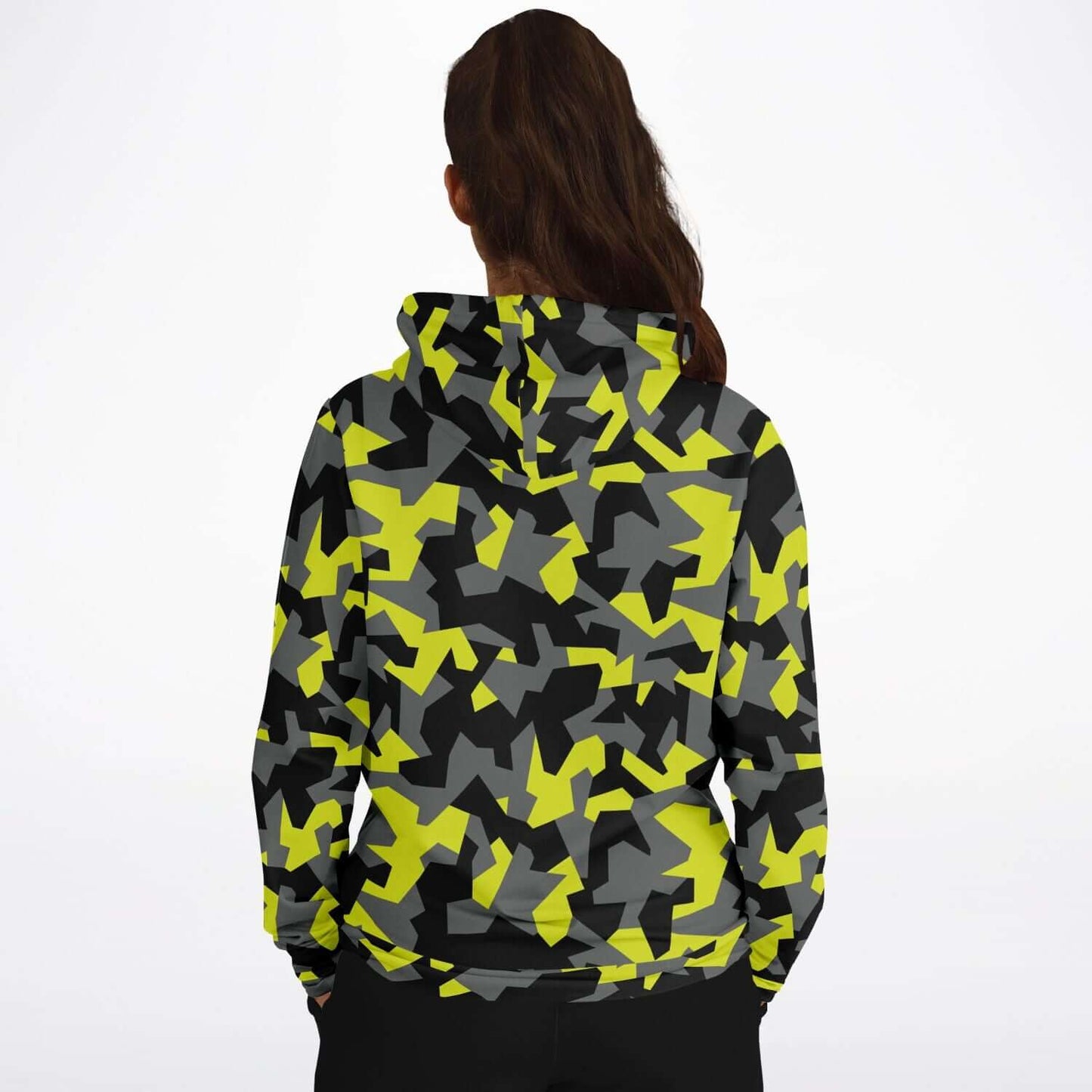 Geometric Camo Hoodie | Black & Yellow