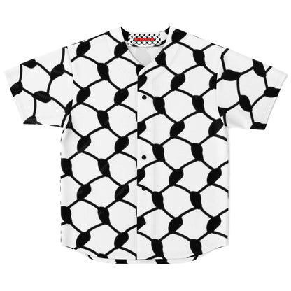Keffiyeh Baseball Jersey | Black & White | No stripes
