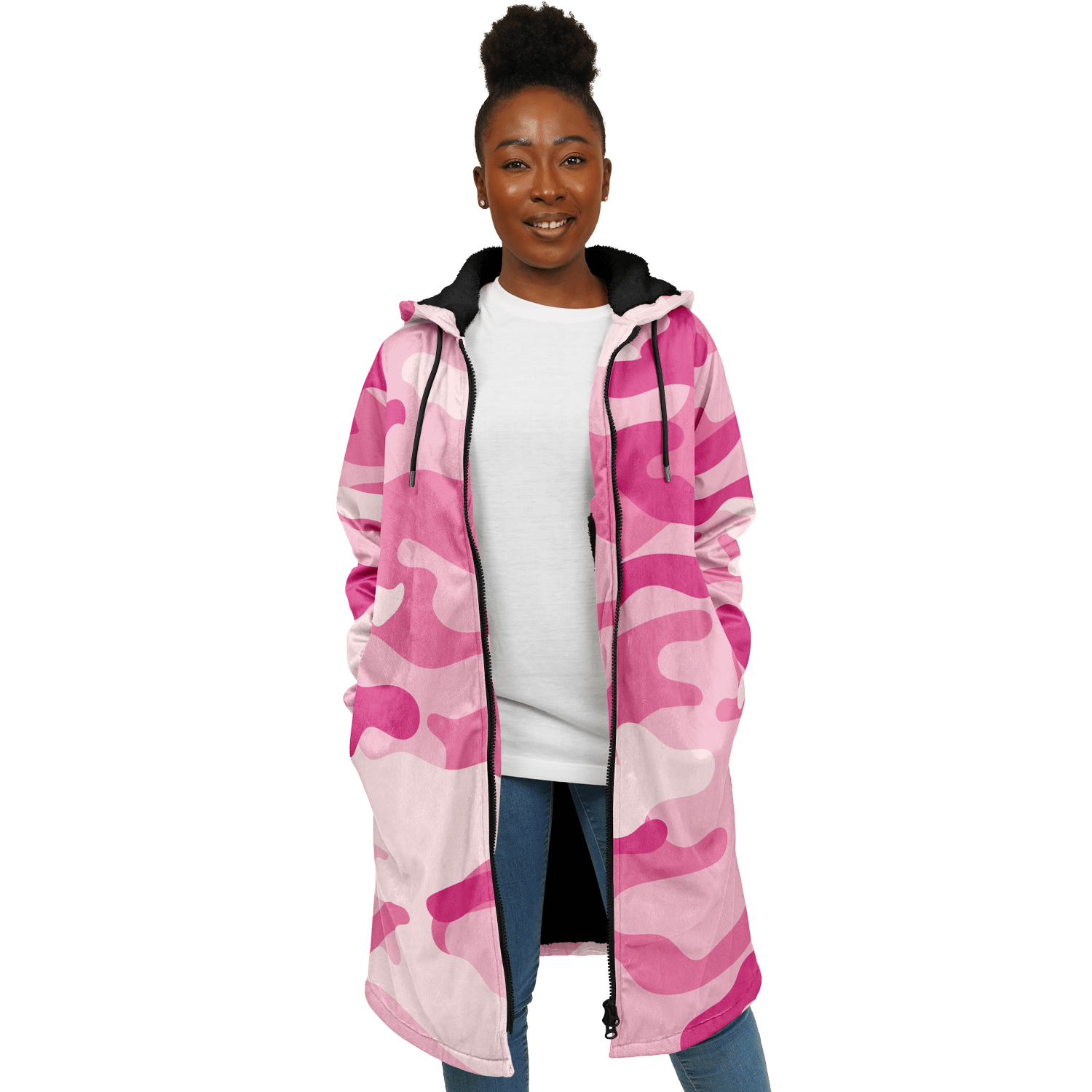 Zippered Lavender Pink Camo Cloak