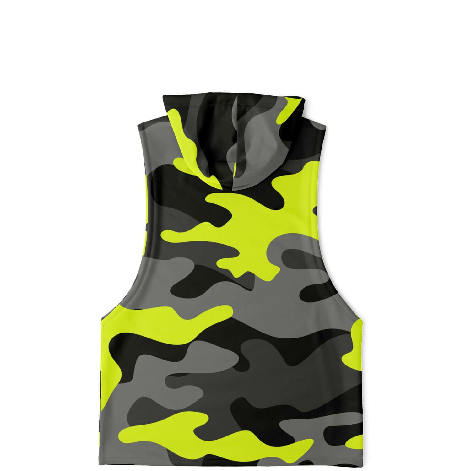 Black & Yellow Camo Sleeveless Hoodie