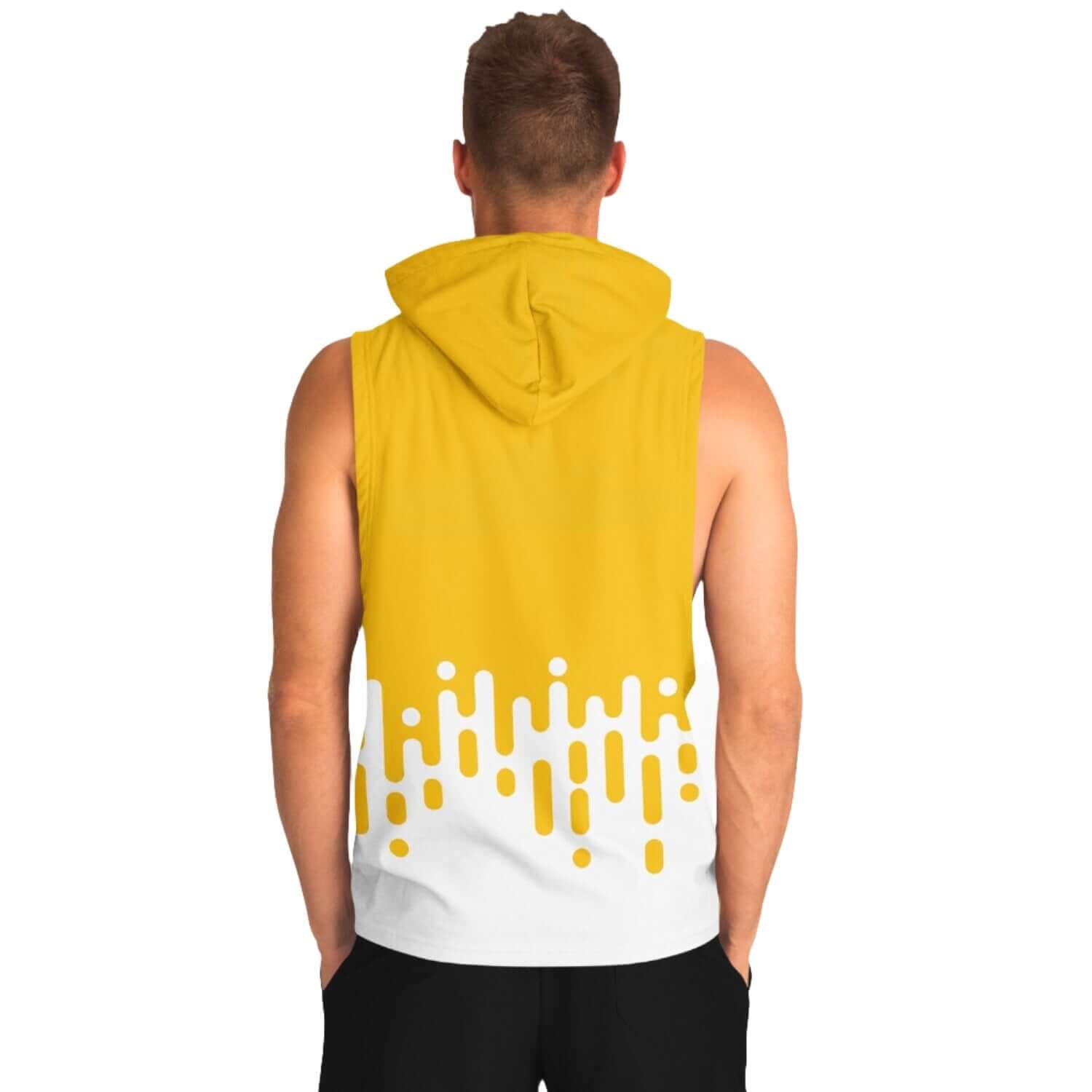 Sleeveless Hoodie | Yellow Mustard White Transition