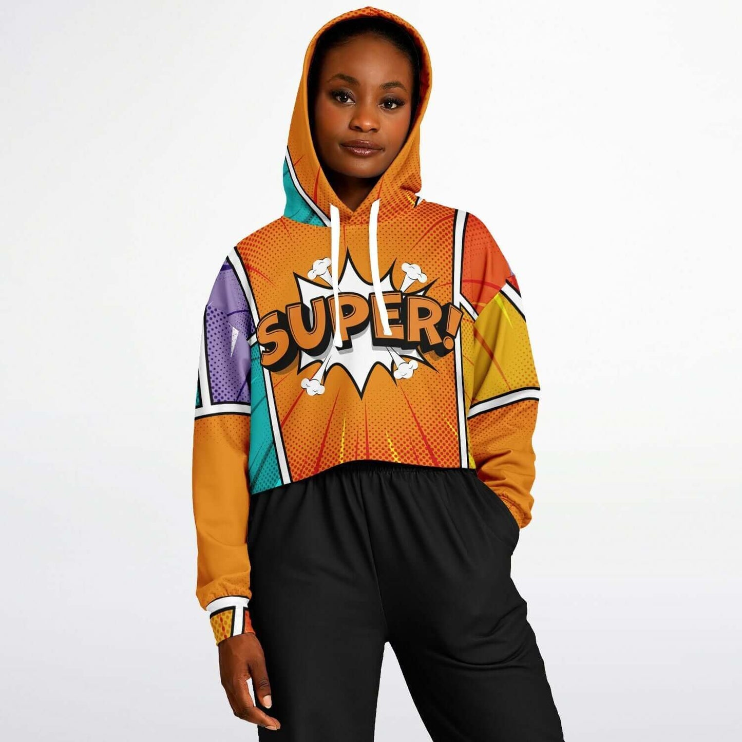 SUPER! Cropped Hoodie For Women