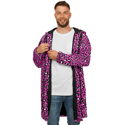 Pink Leopard Cloak With a Zipper