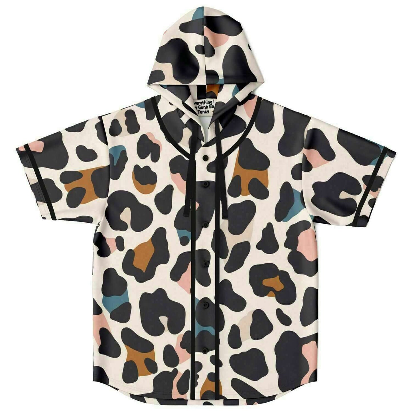 Hooded Baseball Jersey | Pastel Leopard