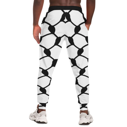 Keffiyeh Track Pants For Men | White HD Print