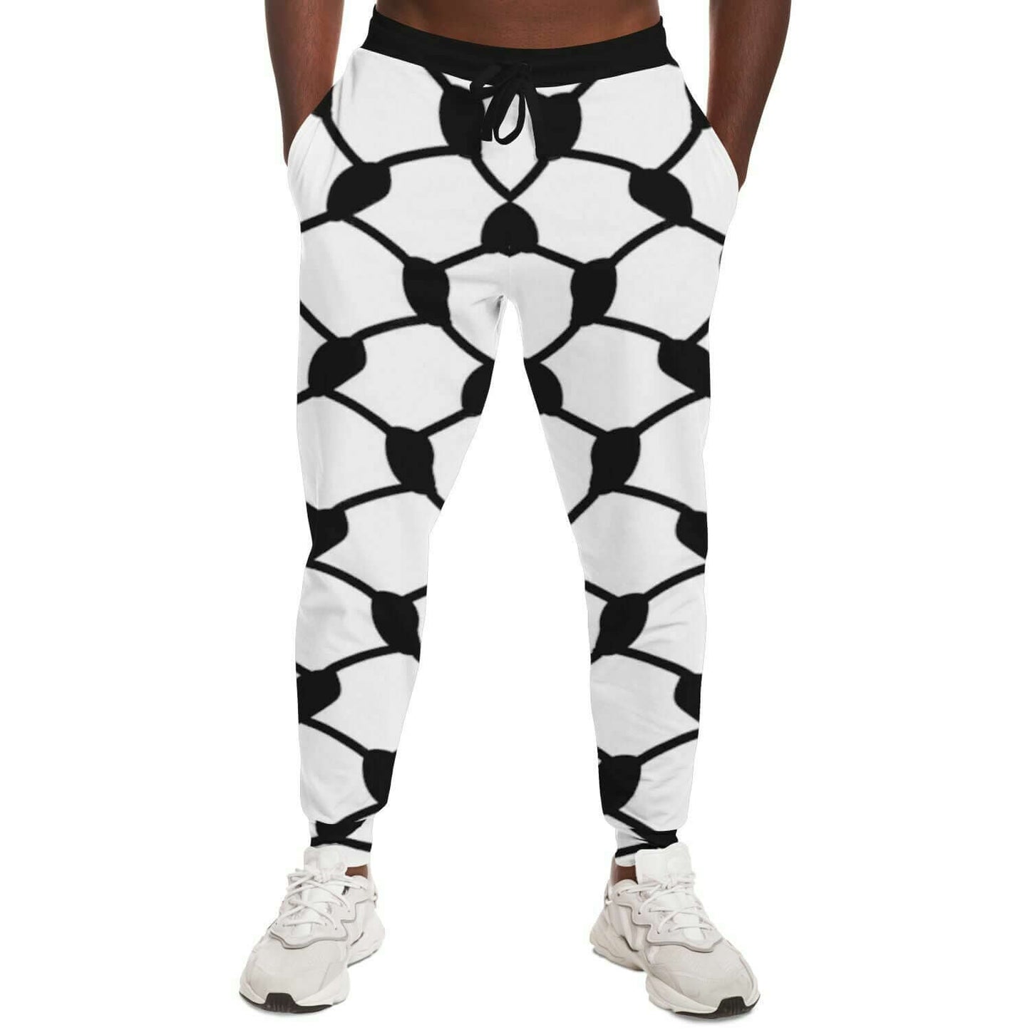 Keffiyeh Track Pants For Men | White HD Print