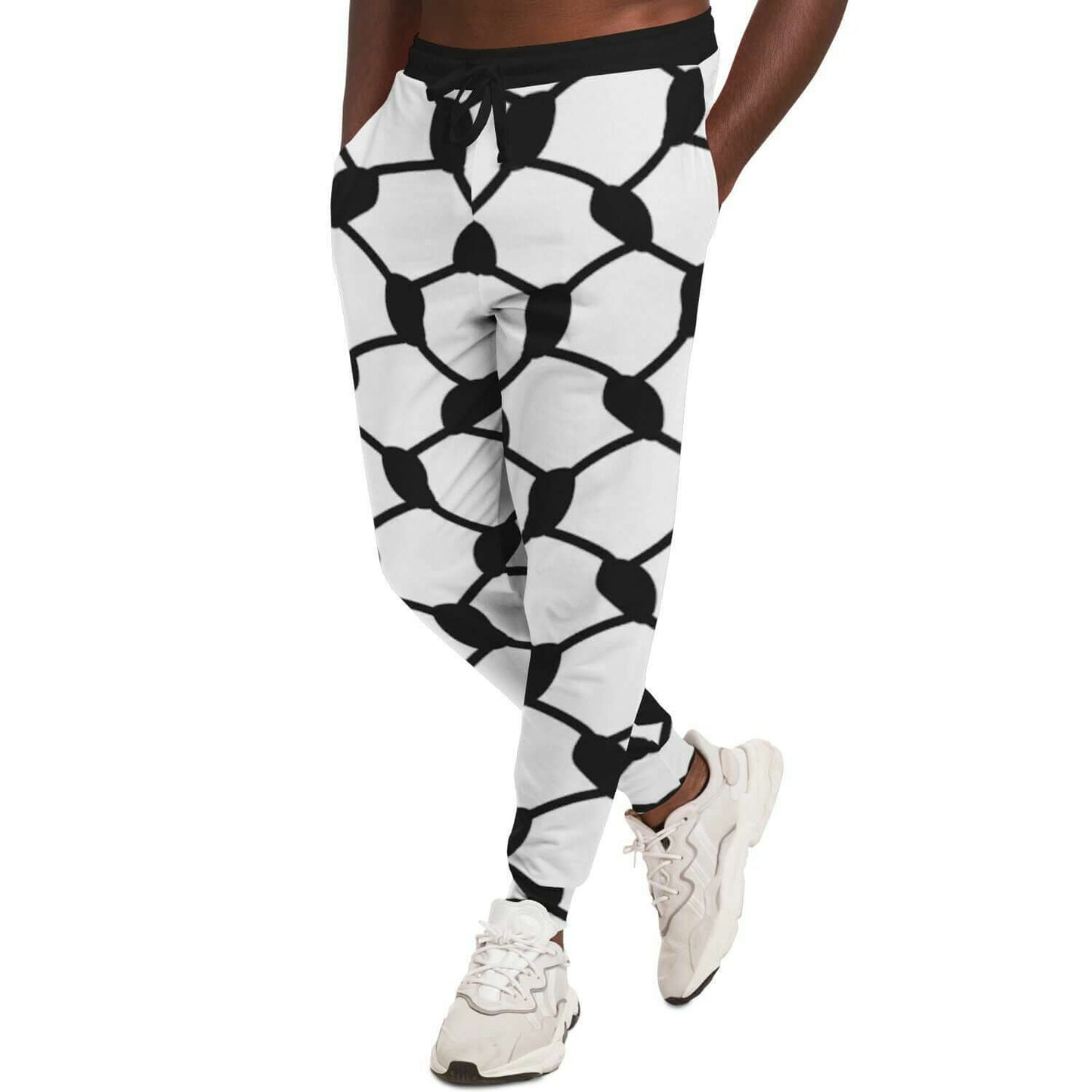 Keffiyeh Track Pants For Men | White HD Print