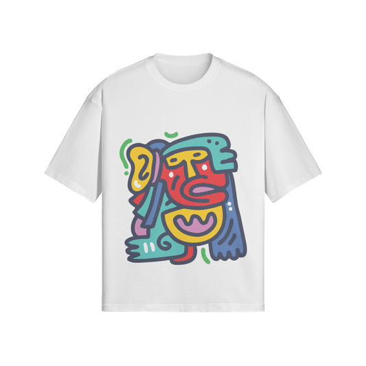 Aztec Mayan Illustration Oversized Boxy T-Shirt