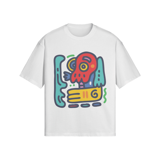 Aztec Mayan Illustration Oversized Boxy T-Shirt