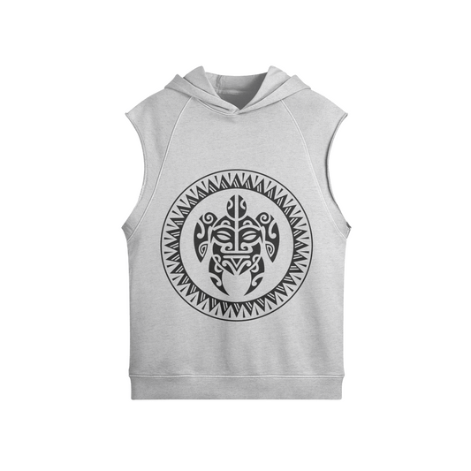 Maori Style Sea Turtle | Oversized Sleeveless Hoodie